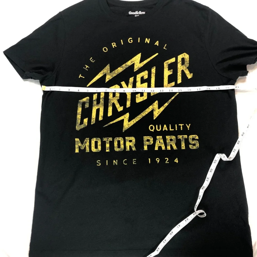 Goodfellow & Co Chrysler Motor Parts Graphic T-Shirt Black Yellow Mens Medium